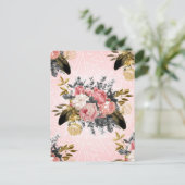 Romantische  rozen en geometrisch ontwerp briefkaart (Staand voorkant)