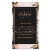 Romantische  rozen en geometrisch ontwerp visitekaartje magneet (Voorkant Verticaal)