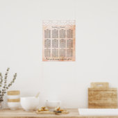 Romantische Rozen en Lace Wedding Seating Chart Poster (Keuken)