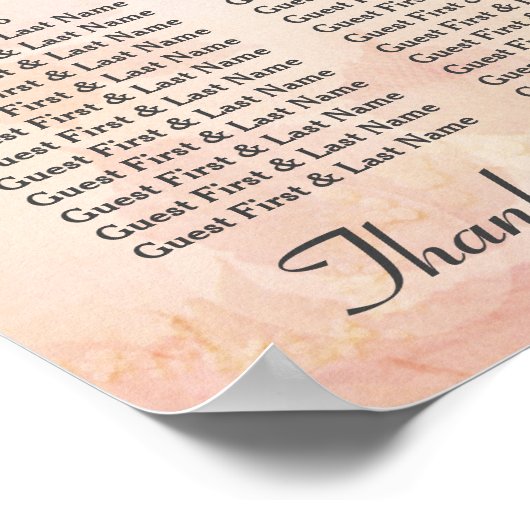 Romantische Rozen en Lace Wedding Seating Chart Poster (Hoek)