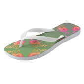 Romantische Rozen en Plum Moss Pair van Teenslippe Teenslippers (Schuin)