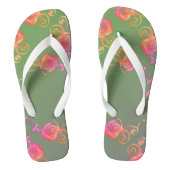 Romantische Rozen en Plum Moss Pair van Teenslippe Teenslippers (Voetbed)