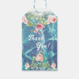 Romantische rozen en vonken dank je cadeaulabel