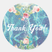 Romantische rozen en vonken dank je ronde sticker (Voorkant)