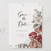 Romantische Rozen & Eucalyptus Save the Date (Voorkant)