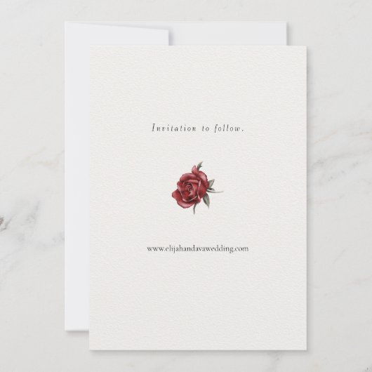 Romantische Rozen & Eucalyptus Save the Date (Achterkant)