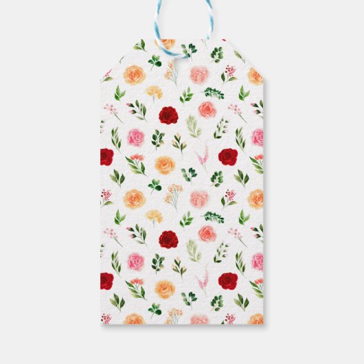 Romantische Rozen Floral Vrijgezellenfeest Dank u Cadeaulabel (Achterkant)