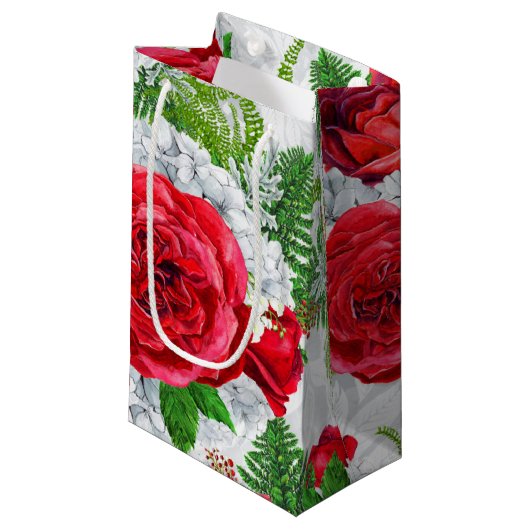 Romantische Rozen Gift Bag Klein Cadeauzakje (Voorkant Gekanteld)