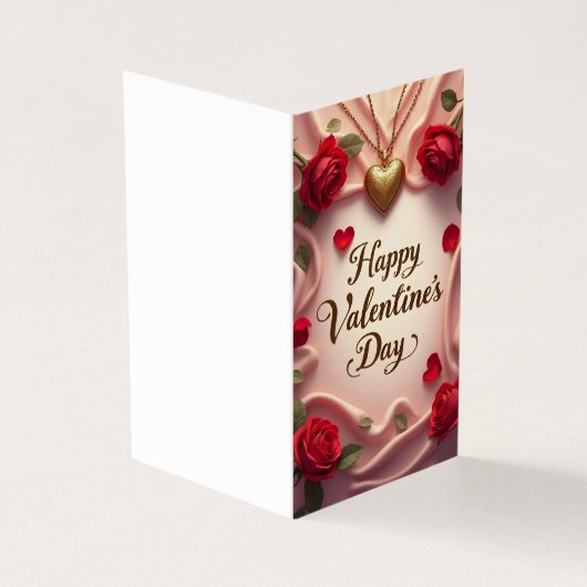 Romantische rozen & hart Valentijnsdag ontwerp Kaart (Buitenkant)