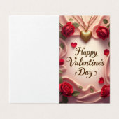 Romantische rozen & hart Valentijnsdag ontwerp Kaart (Buitenkant ongevouwen)