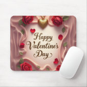 Romantische Rozen & Hart Valentijnsdesign Muismat (Met muis)