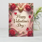 Romantische Rozen & Hart Valentijnsontwerp (Staand voorkant)