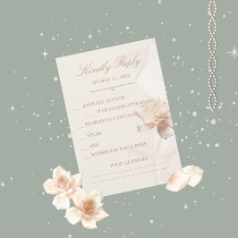 Romantische Rozen Huwelijks RSVP Kaarten
