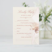 Romantische Rozen Huwelijks RSVP Kaarten (Staand voorkant)