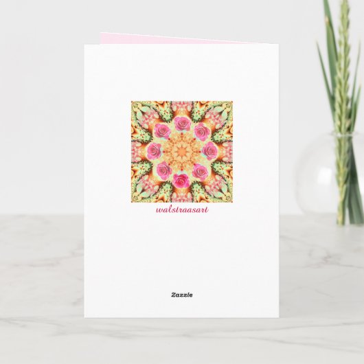 Romantische Rozen, huwelijksdag Kaart (Achterkant)