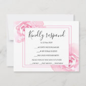 Romantische Rozen Huwelijksreactie Kaart RSVP (Voorkant)