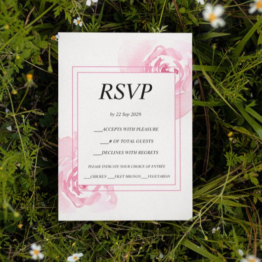 Romantische Rozen Huwelijksreactie Kaart RSVP