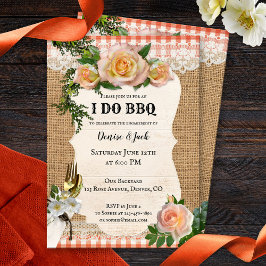 Romantische Rozen I DO BBQ Engagement Party Kaart