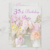 Romantische Rozen in de 35e verjaardag van de gebo Kaart (Voorkant / Achterkant)