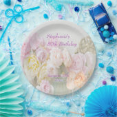 Romantische Rozen in de 80ste verjaardag van de ge Papieren Bordje (Feest)