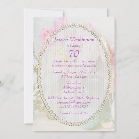 Romantische Rozen in Jars 70e verjaardag Kaart (Achterkant)