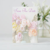 Romantische Rozen in Jars 80th Save the Date (Staand voorkant)