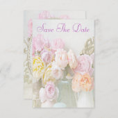 Romantische Rozen in Jars 80th Save the Date (Voorkant / Achterkant)