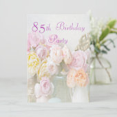 Romantische Rozen in Jars 85e verjaardag Kaart (Staand voorkant)