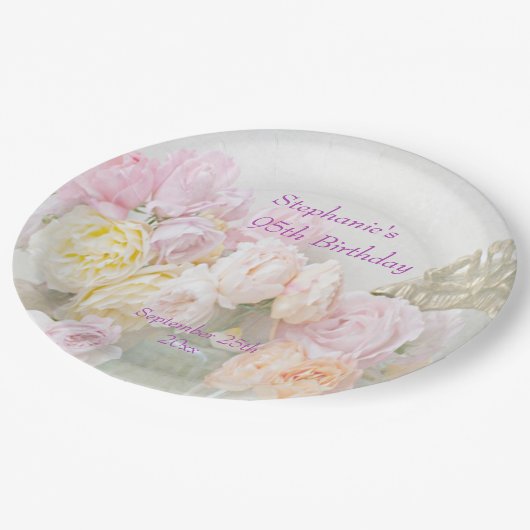 Romantische Rozen in Jars 95e verjaardag Papieren Bordje (Gekanteld)