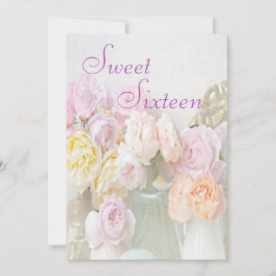 Romantische Rozen in Potten Sweet Sixteen Kaart