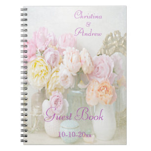 Romantische Rozen in Potten Trouwgastenboek Notitieboek