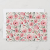 Romantische Rozen in Zacht Roze & Groenen Briefpap Kaart (Achterkant)