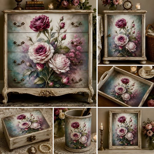 Romantische Rozen Kunst Decoupage Tissuepapier