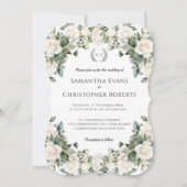 Romantische Rozen lente bruiloft gebogen Kaart (Voorkant)