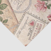 Romantische  Rozen Letters Hearts Decoupage Tissuepapier (Detail)