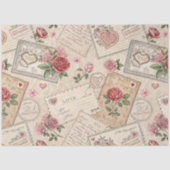 Romantische  Rozen Letters Hearts Decoupage Tissuepapier (Voorkant)