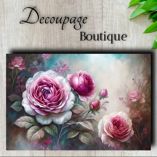 Romantische Rozen Mist Decoupage Tissuepapier