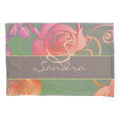 Romantische Rozen Monogram Pillowcase Kussensloop (Voorkant-Links)