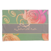 Romantische Rozen Monogram Pillowcase Kussensloop (Voorkant-Rechts)