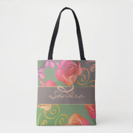 Romantische Rozen Monogram Tote Bag