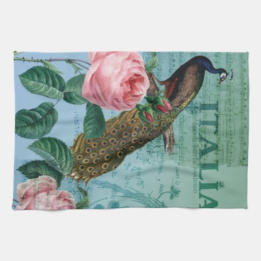 Romantische Rozen Musical Peacock Theedoek (Horizontaal)