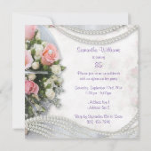 Romantische Rozen & Parels 85ste verjaardagsfeest Kaart (Achterkant)