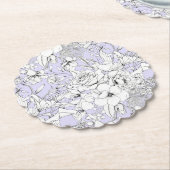 Romantische rozen peony eucalyptus line tekening l kartonnen onderzetters (Gekanteld)