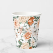 Romantische rozen peony eucalyptus peach crème sin papieren bekers (Achterkant)