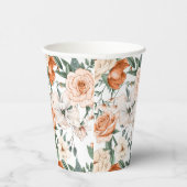 Romantische rozen peony eucalyptus peach crème sin papieren bekers (Rechts)