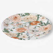 Romantische rozen peony eucalyptus peach crème sin papieren bordje (Gekanteld)