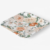 Romantische rozen peony eucalyptus peach crème sin papieren bordje (Gebogen)