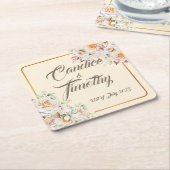 Romantische  Rozen. Personaliseren. Kartonnen Onderzetters (Schuin)