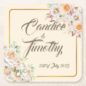 Romantische  Rozen. Personaliseren. Kartonnen Onderzetters (Voorkant)