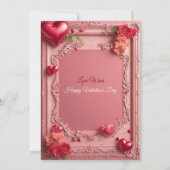 Romantische Rozen Rode Harten Rustieke Valentijnsf Kaart (Achterkant)